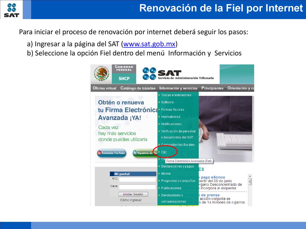 Para iniciar el proceso de renovación por internet deberá seguir los pasos:
