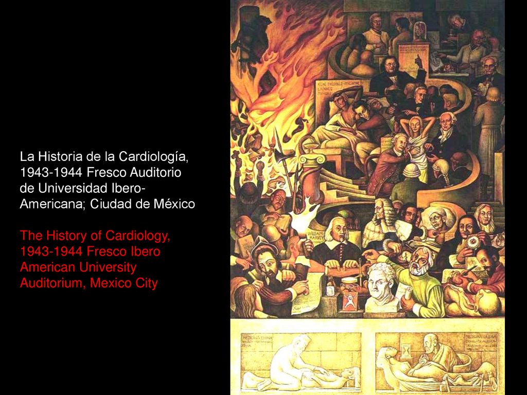 La Historia de la Cardiología, Fresco Auditorio de Universidad Ibero-Americana; Ciudad de México