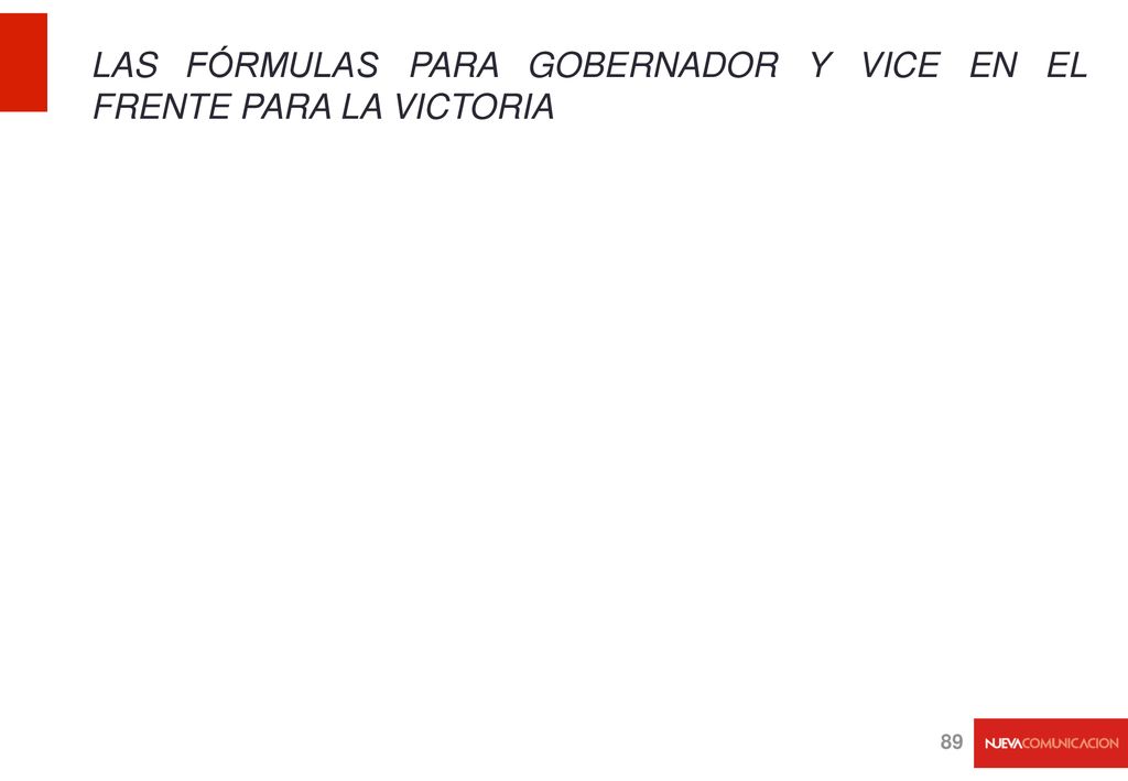 LAS FÓRMULAS PARA GOBERNADOR Y VICE EN EL FRENTE PARA LA VICTORIA