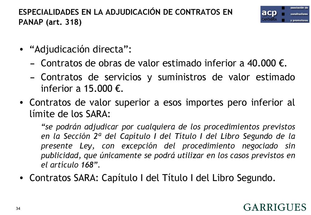 ESPECIALIDADES EN LA ADJUDICACIÓN DE CONTRATOS EN PANAP (art. 318)