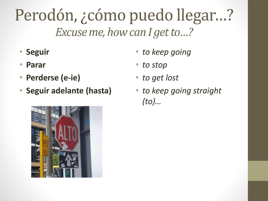 Perodón, ¿cómo puedo llegar… Excuse me, how can I get to…