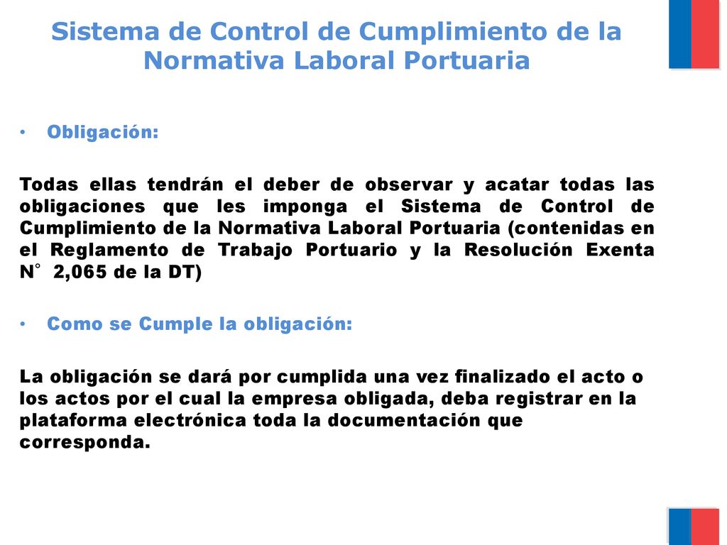 Sistema de Control de Cumplimiento de la Normativa Laboral Portuaria