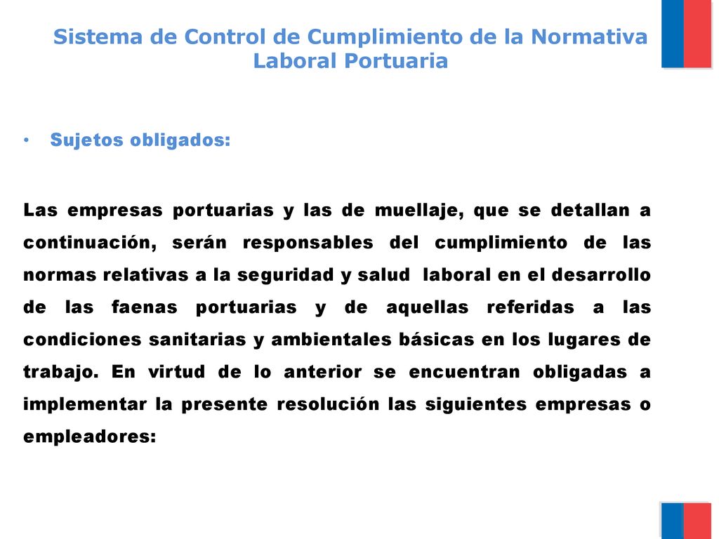 Sistema de Control de Cumplimiento de la Normativa Laboral Portuaria