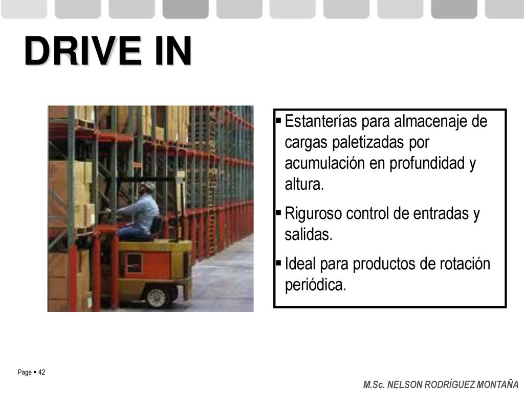 DRIVE IN Estanterías para almacenaje de cargas paletizadas por acumulación en profundidad y altura.