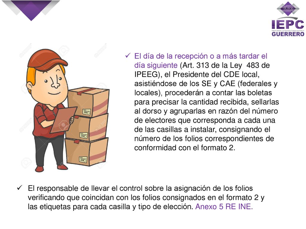 El día de la recepción o a más tardar el día siguiente (Art