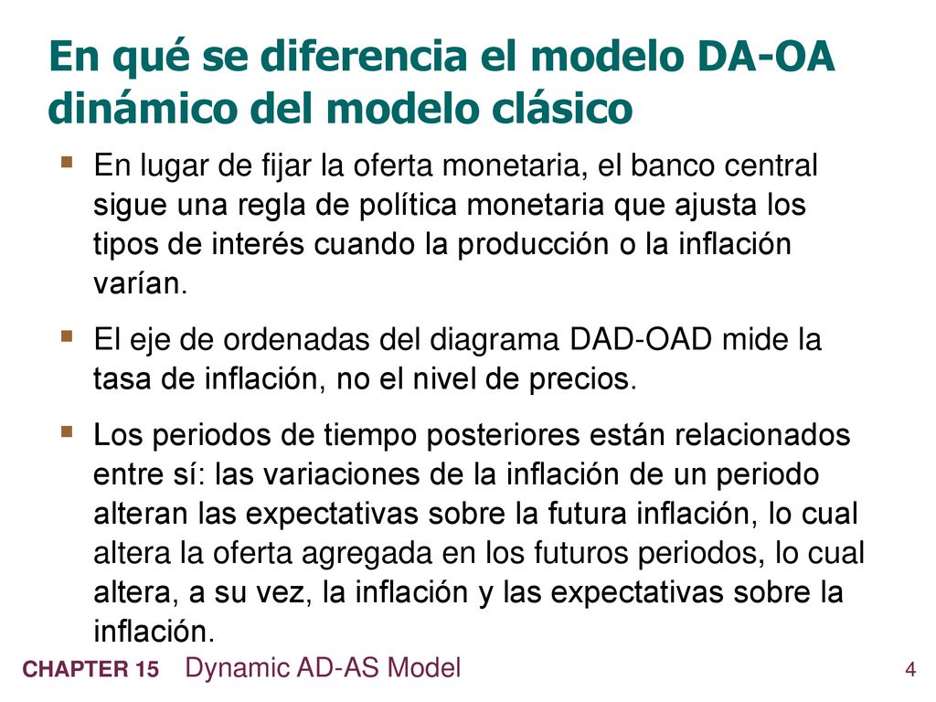 En qué se diferencia el modelo DA-OA dinámico del modelo clásico