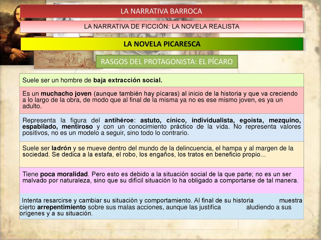 RASGOS DEL PROTAGONISTA: EL PÍCARO