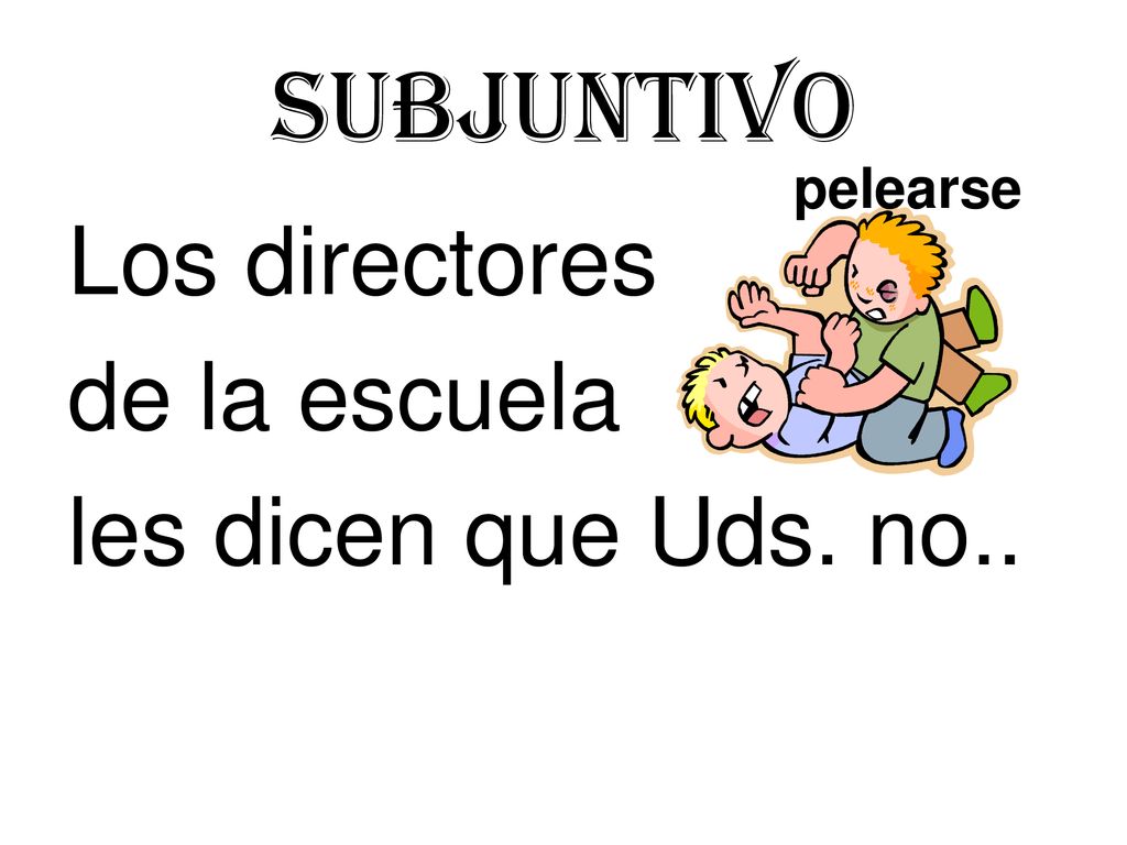 Subjuntivo Los directores de la escuela les dicen que Uds. no..