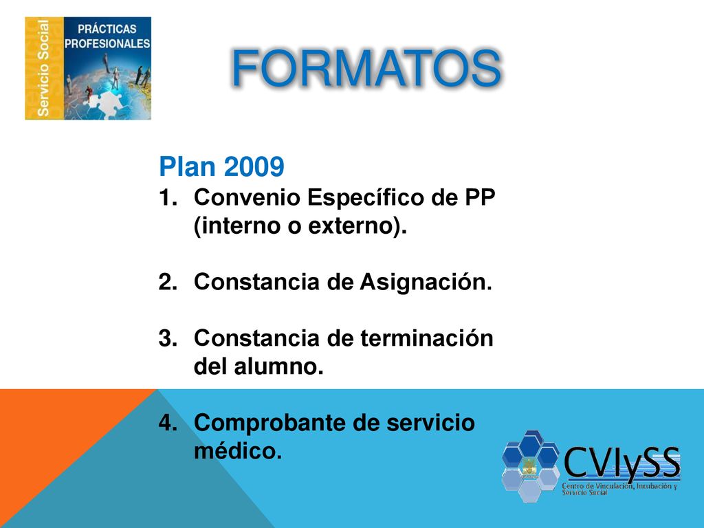 FORMATOS Plan 2009 Convenio Específico de PP (interno o externo).