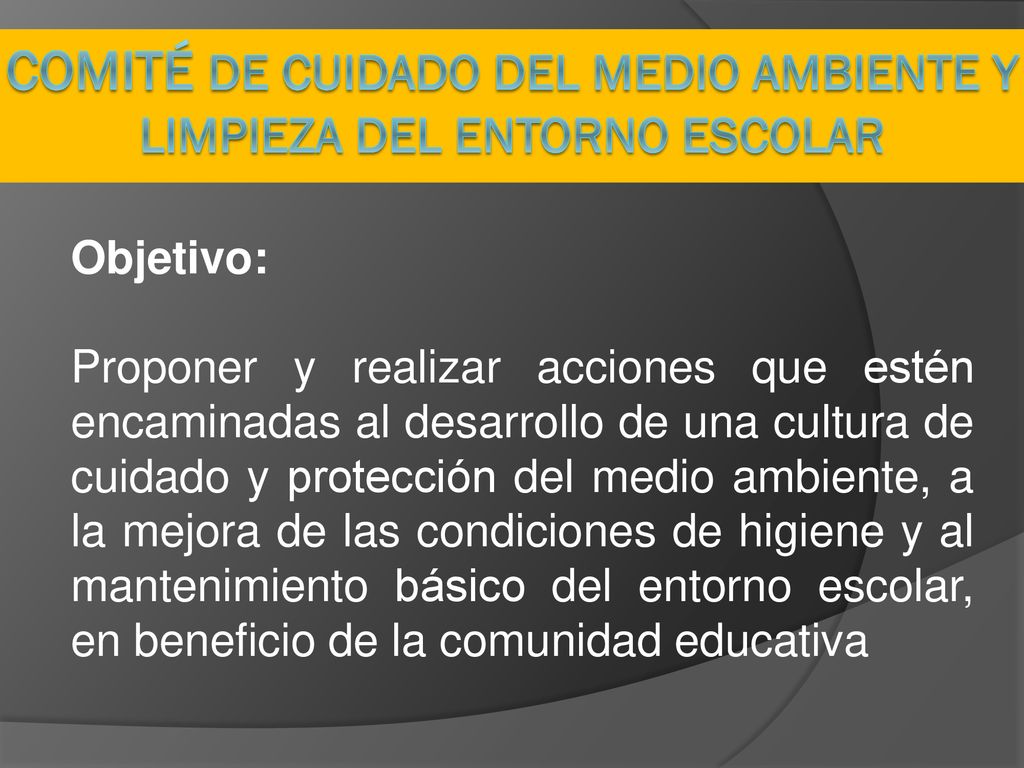 Comité de Cuidado del Medio Ambiente y Limpieza del Entorno Escolar