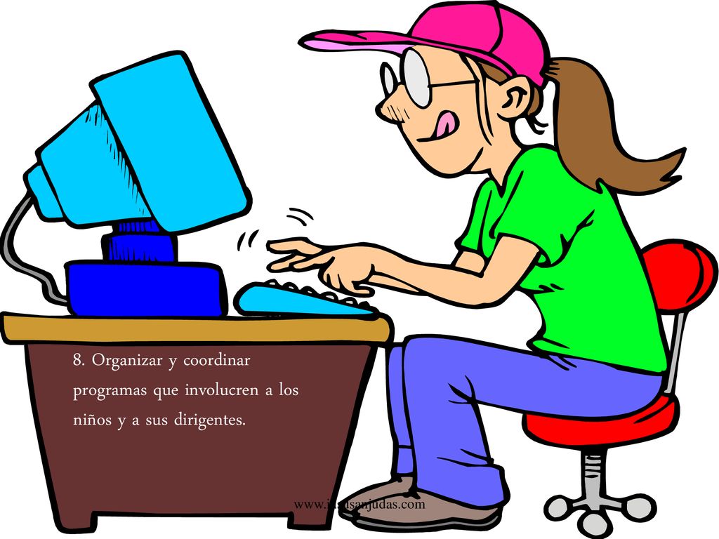 8. Organizar y coordinar programas que involucren a los niños y a sus dirigentes.
