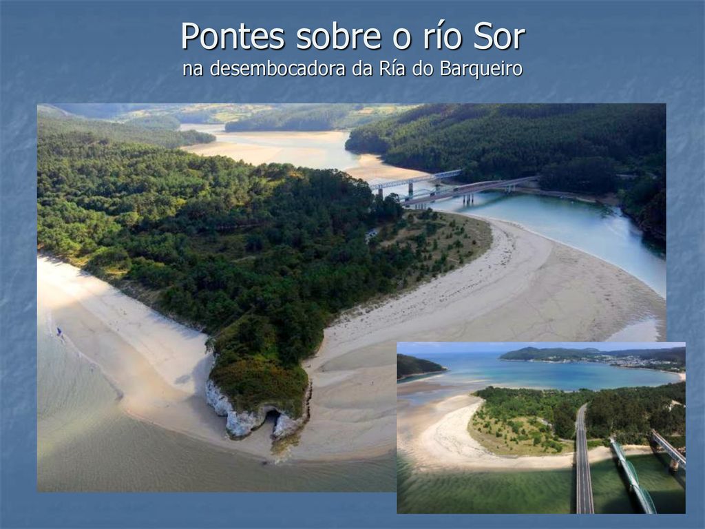Pontes sobre o río Sor na desembocadora da Ría do Barqueiro