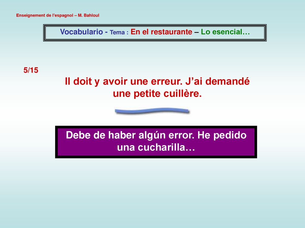 Il doit y avoir une erreur. J’ai demandé une petite cuillère.