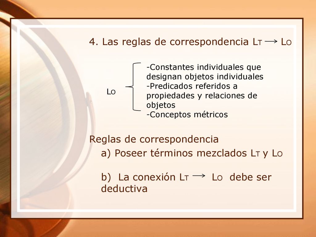 4. Las reglas de correspondencia LT LO