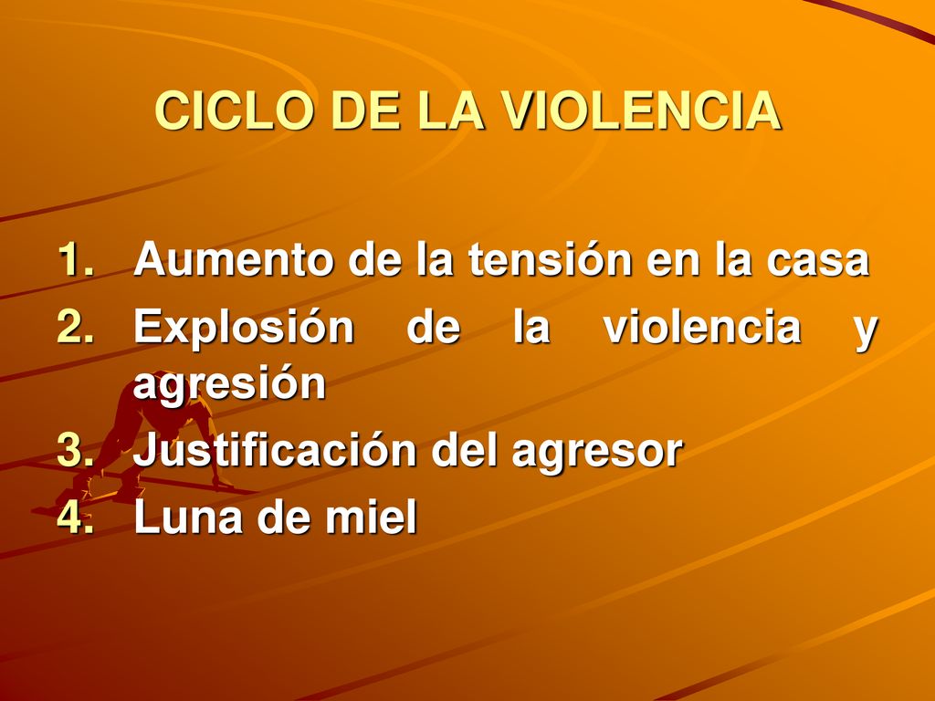 CICLO DE LA VIOLENCIA Aumento de la tensión en la casa