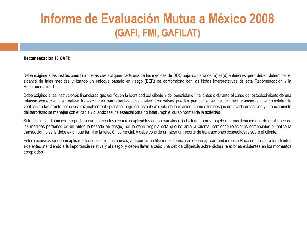 Informe de Evaluación Mutua a México 2008 (GAFI, FMI, GAFILAT)
