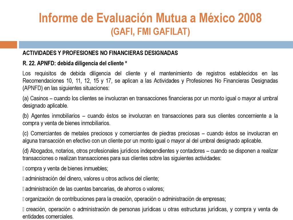Informe de Evaluación Mutua a México 2008 (GAFI, FMI GAFILAT)