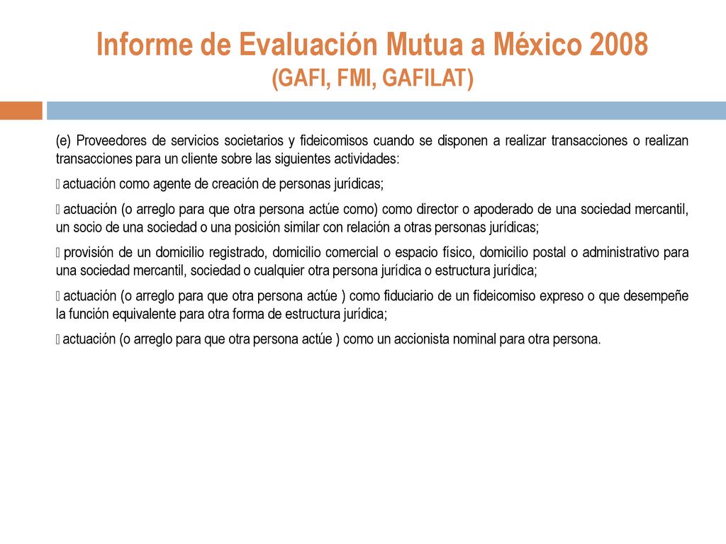 Informe de Evaluación Mutua a México 2008 (GAFI, FMI, GAFILAT)