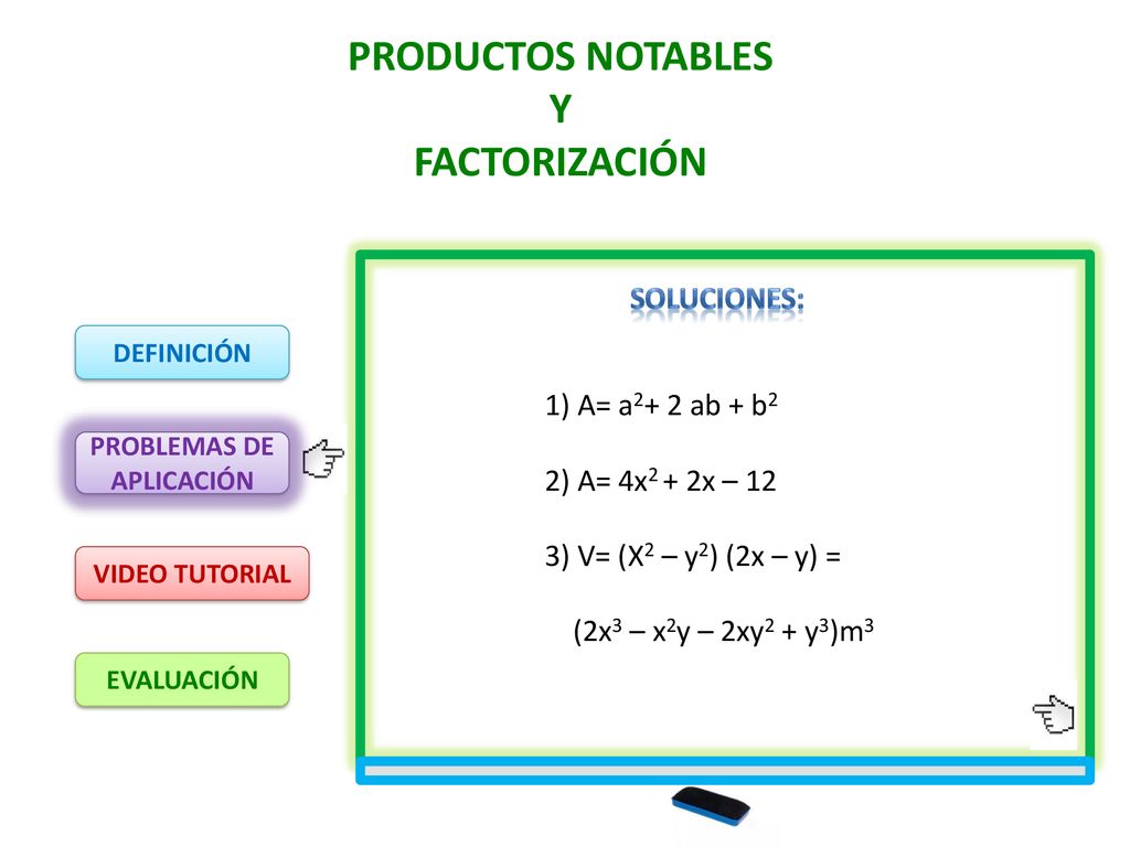 PRODUCTOS NOTABLES Y FACTORIZACIÓN PROBLEMAS DE APLICACIÓN