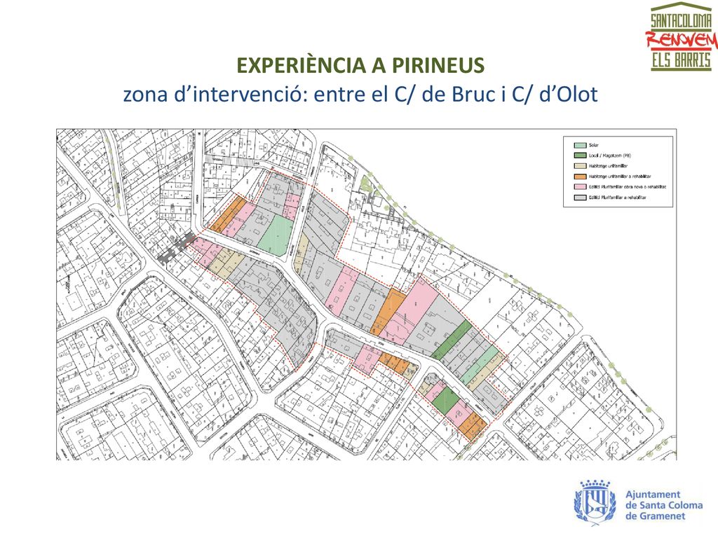 EXPERIÈNCIA A PIRINEUS zona d’intervenció: entre el C/ de Bruc i C/ d’Olot