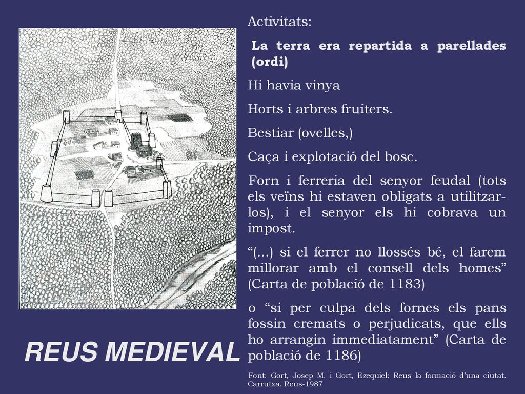 REUS MEDIEVAL Activitats: La terra era repartida a parellades (ordi)
