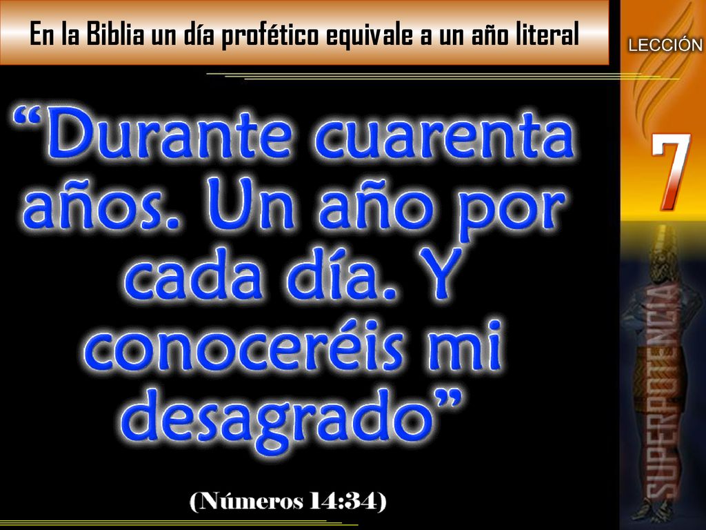 En la Biblia un día profético equivale a un año literal