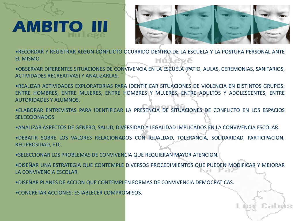 AMBITO III RECORDAR Y REGISTRAR ALGUN CONFLICTO OCURRIDO DENTRO DE LA ESCUELA Y LA POSTURA PERSONAL ANTE EL MISMO.