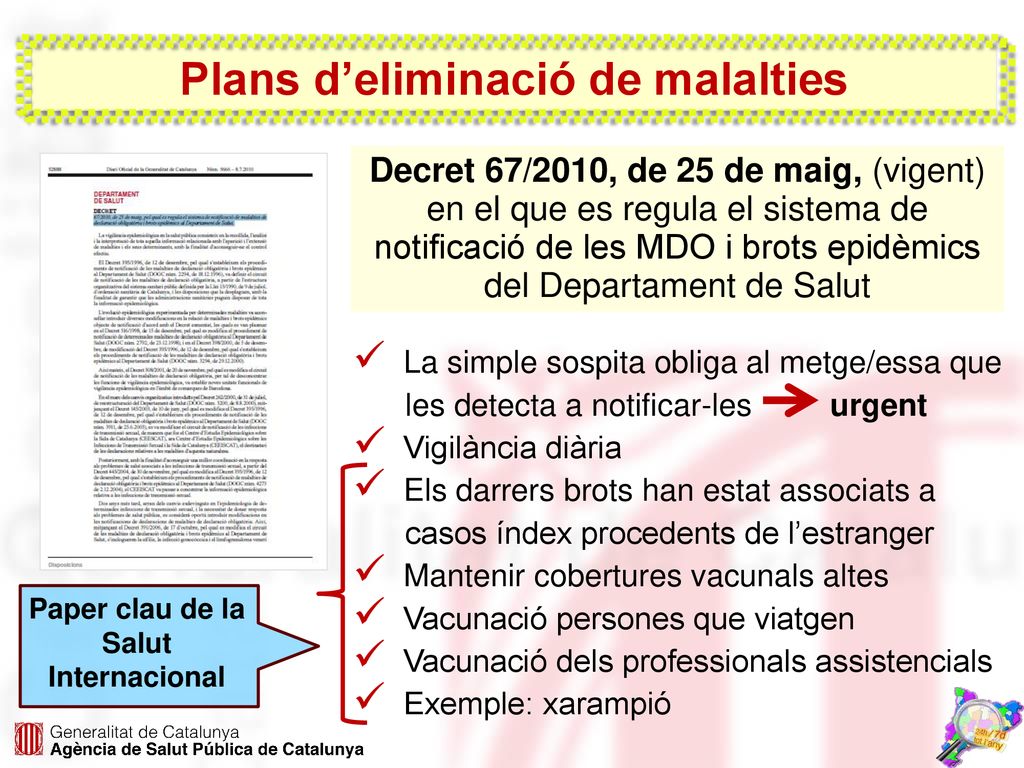 Plans d’eliminació de malalties Paper clau de la Salut Internacional