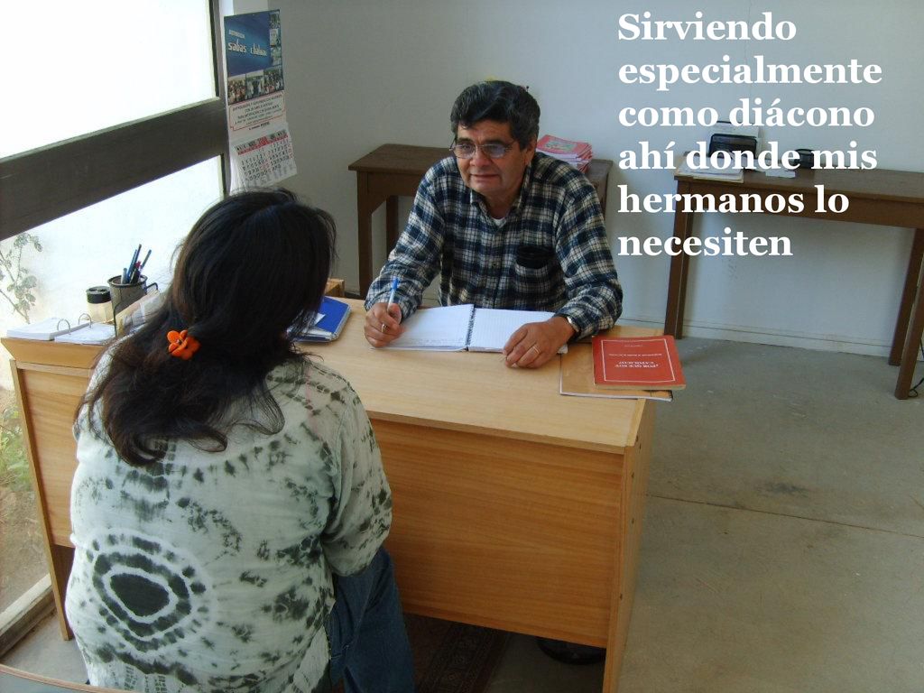 Sirviendo especialmente como diácono ahí donde mis hermanos lo necesiten