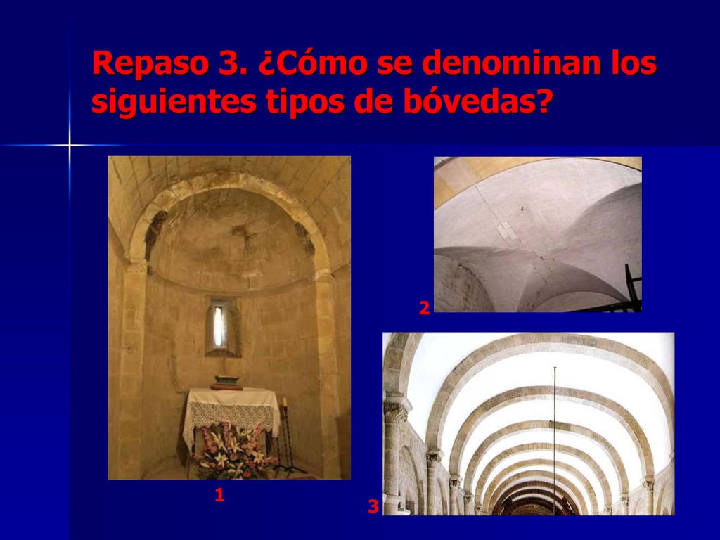 Repaso 3. ¿Cómo se denominan los siguientes tipos de bóvedas