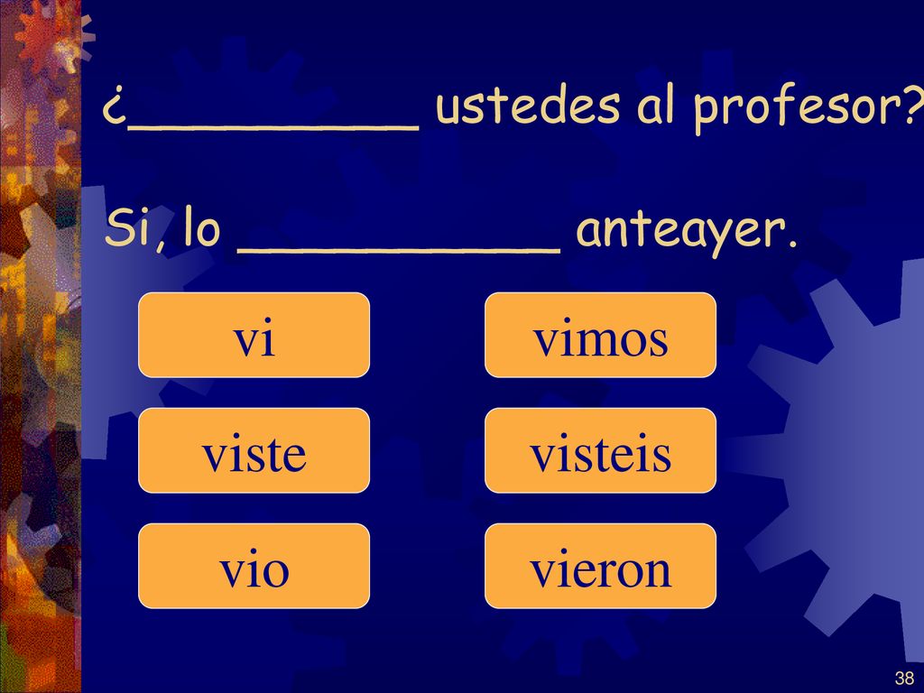 ¿_________ ustedes al profesor Si, lo __________ anteayer.