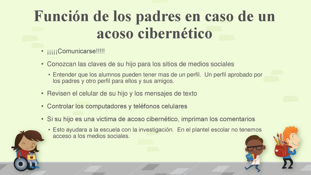 Función de los padres en caso de un acoso cibernético