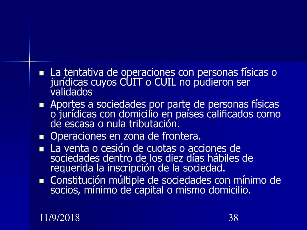 La tentativa de operaciones con personas físicas o jurídicas cuyos CUIT o CUIL no pudieron ser validados