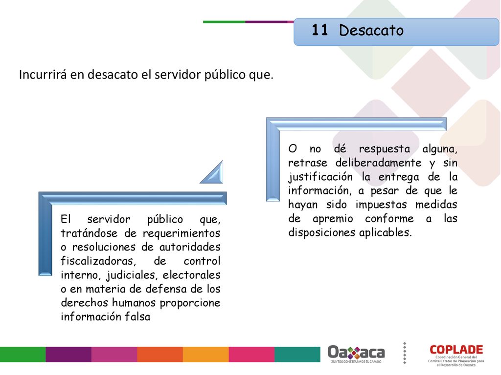 11 Desacato Incurrirá en desacato el servidor público que.