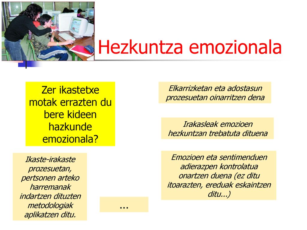 Hezkuntza emozionala Zer ikastetxe motak errazten du bere kideen hazkunde emozionala Elkarrizketan eta adostasun prozesuetan oinarritzen dena.