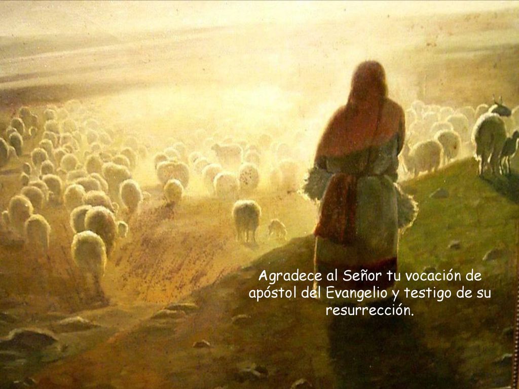 Agradece al Señor tu vocación de apóstol del Evangelio y testigo de su resurrección.