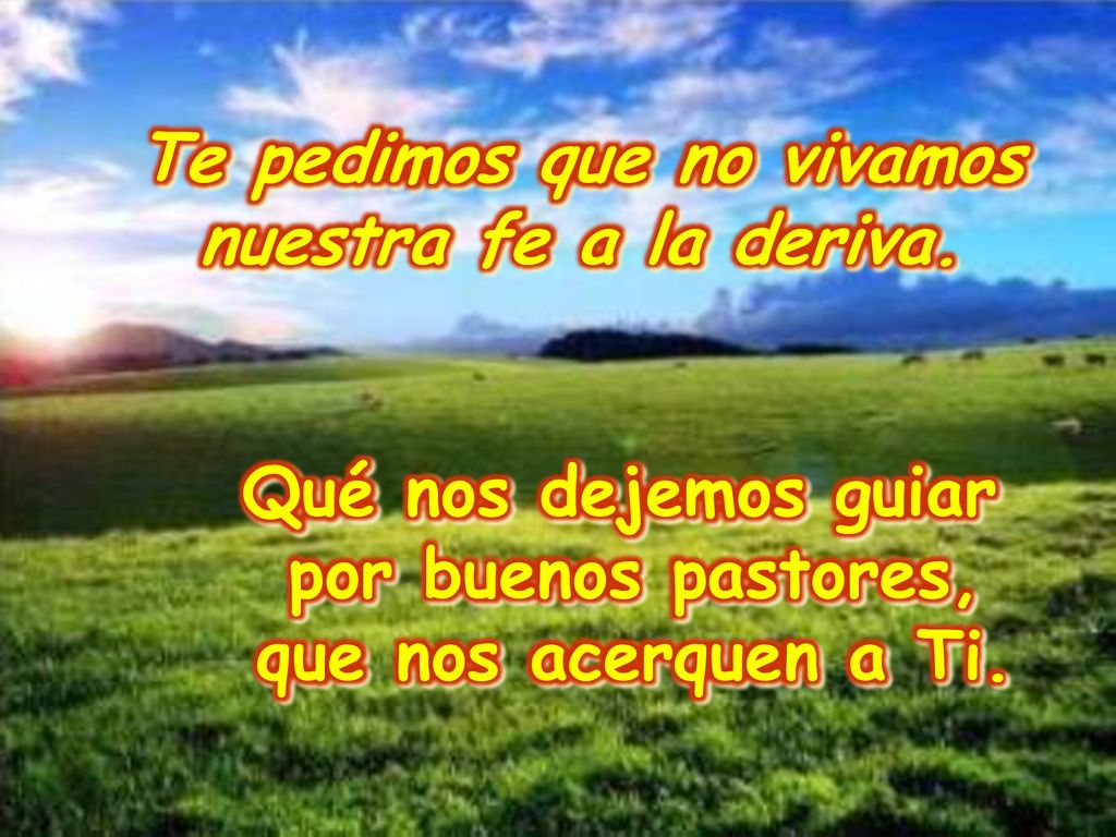 Te pedimos que no vivamos nuestra fe a la deriva.