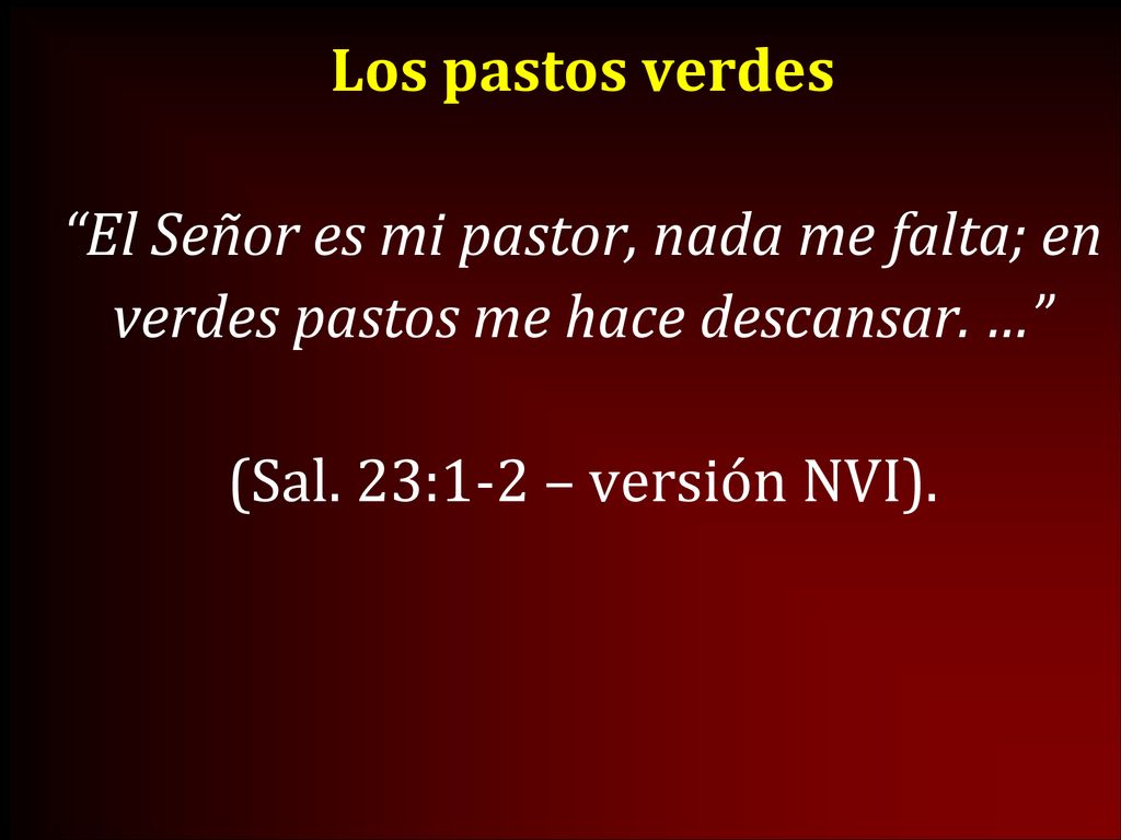 El Señor es mi pastor, nada me falta; en