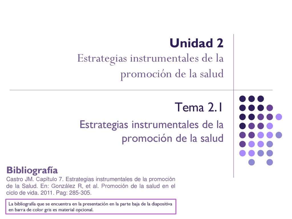Unidad 2 Estrategias instrumentales de la promoción de la salud