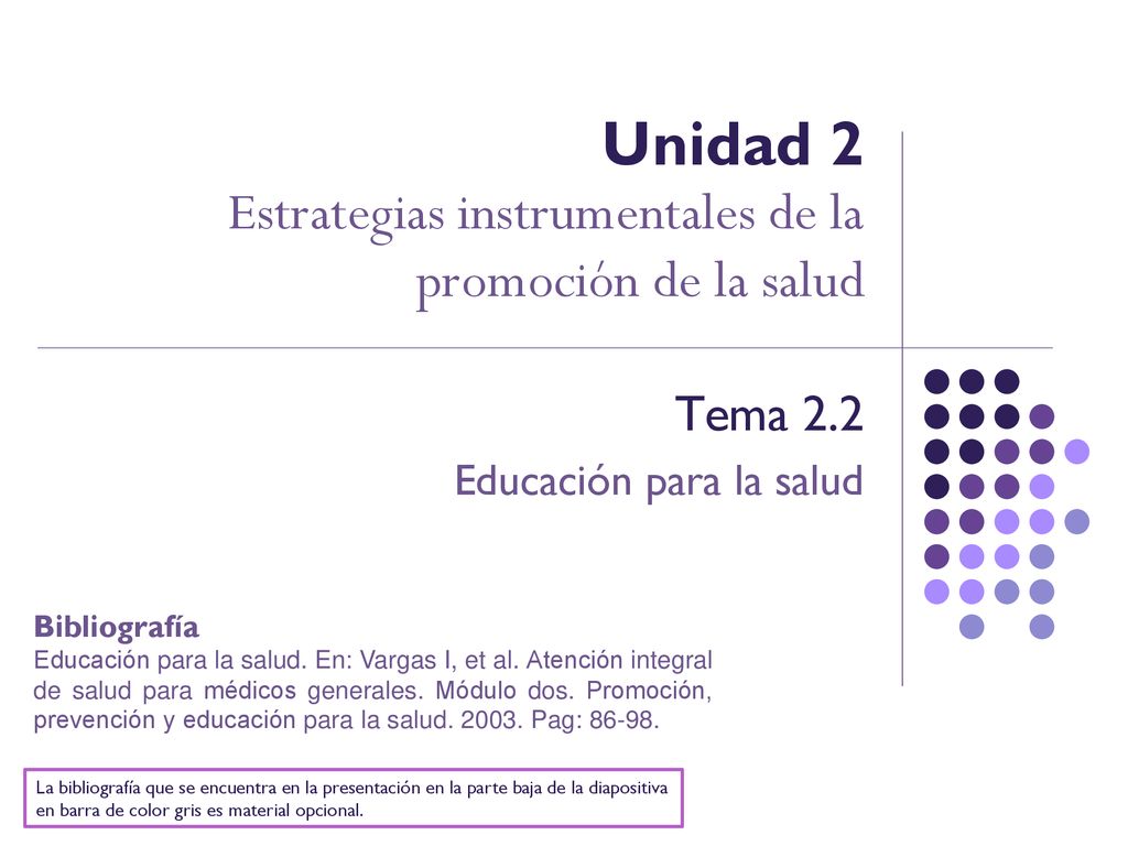 Unidad 2 Estrategias instrumentales de la promoción de la salud