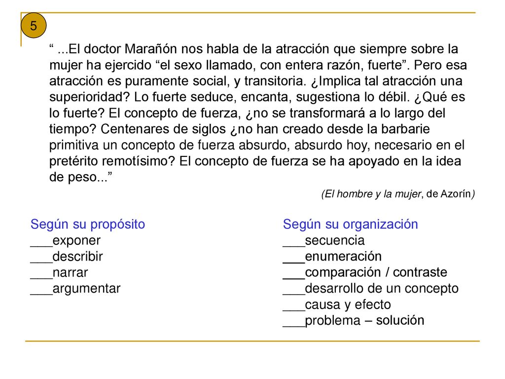 Según su propósito Según su organización ___exponer ___secuencia
