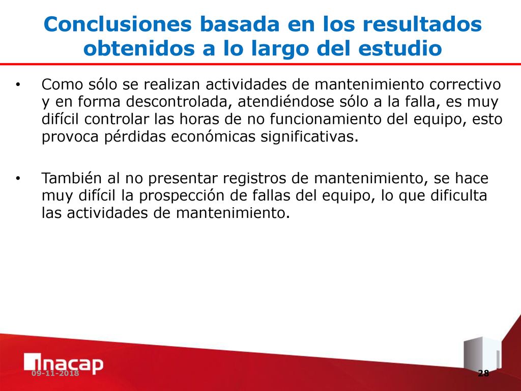 Conclusiones basada en los resultados obtenidos a lo largo del estudio