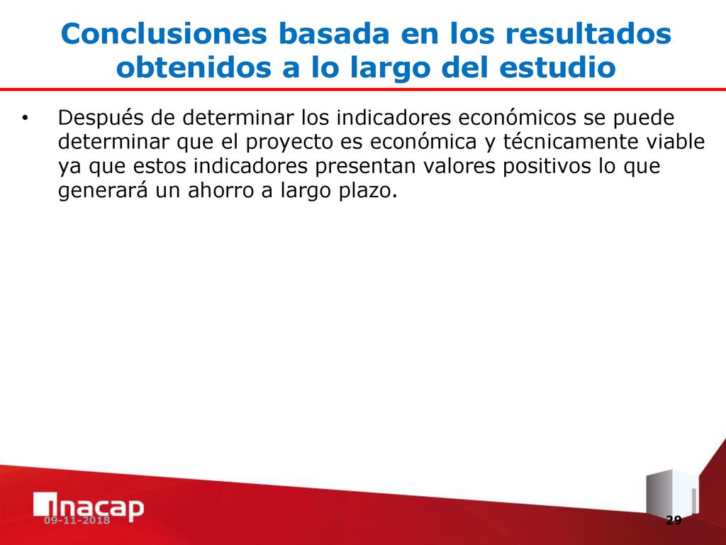 Conclusiones basada en los resultados obtenidos a lo largo del estudio