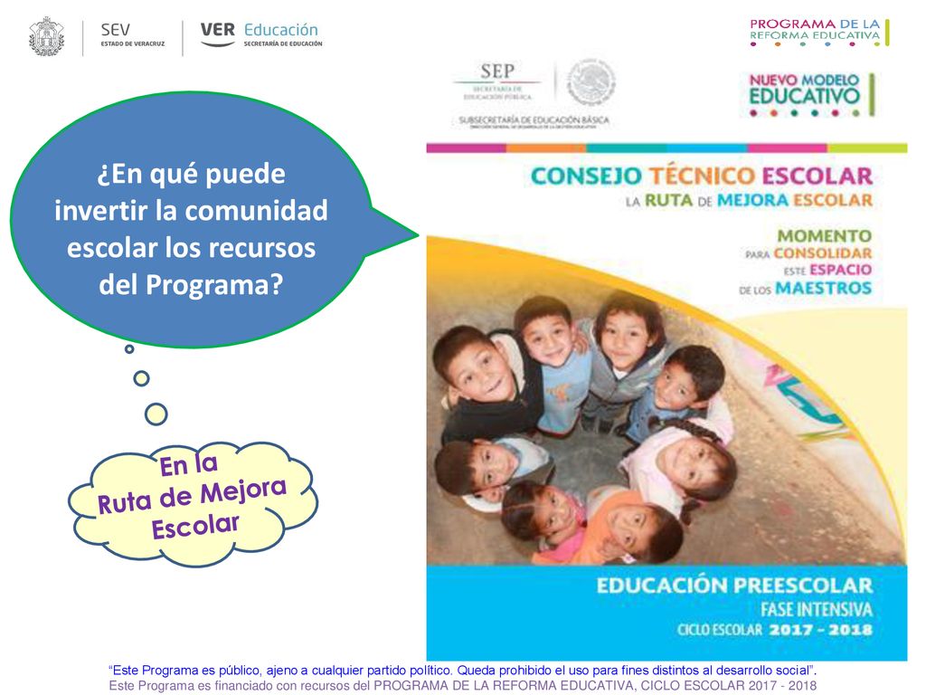 ¿En qué puede invertir la comunidad escolar los recursos del Programa