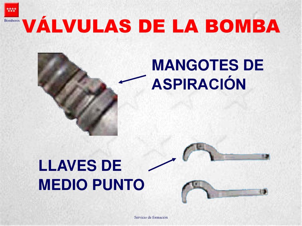 VÁLVULAS DE LA BOMBA MANGOTES DE ASPIRACIÓN LLAVES DE MEDIO PUNTO