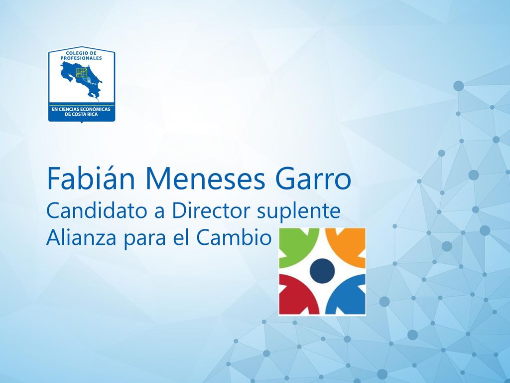 Fabián Meneses Garro Candidato a Director suplente Alianza para el Cambio