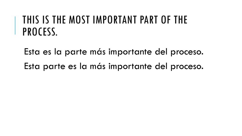 This is the most important part of the Process.