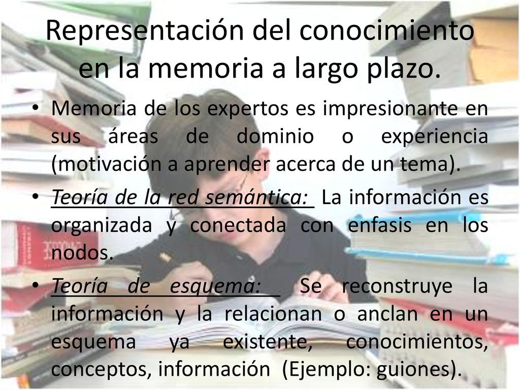 Representación del conocimiento en la memoria a largo plazo.