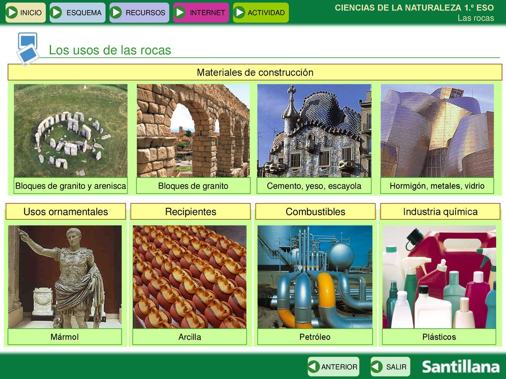 Los usos de las rocas Materiales de construcción Usos ornamentales