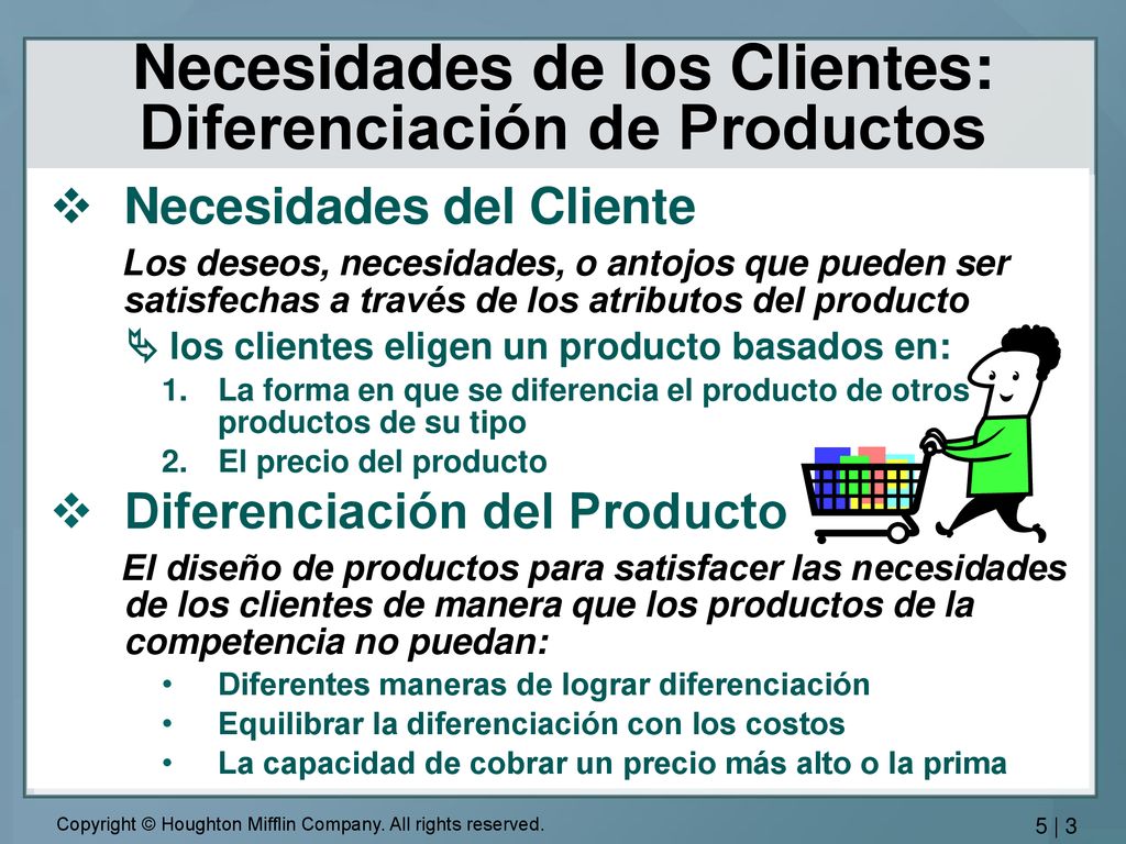 Necesidades de los Clientes: Diferenciación de Productos
